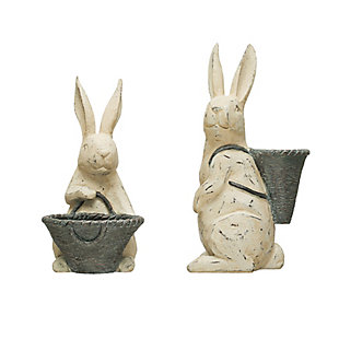 Storied Home Decorative Bunnies with Baskets Set, , large