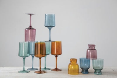 A600077459 Storied Home Multicolor Wine Glass Set sku A600077459