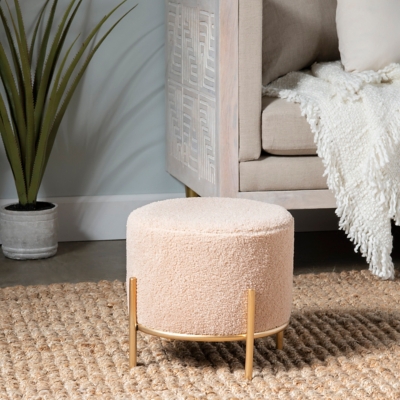 Evolution Zanella Sherpa Stool, Cream, rollover