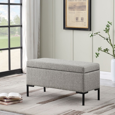 A600077502 Kinfine USA Homepop Storage Bench, Gray sku A600077502