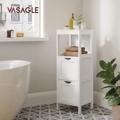 VASAGLE Small Bathroom Storage Corner Floor Cabinet