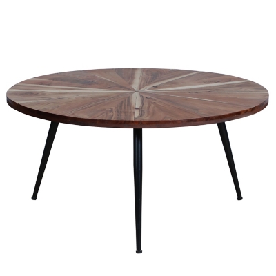 The Urban Port Sunburst Coffee Table, Brown/Black