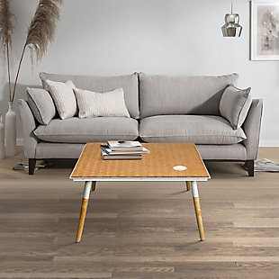 The Urban Port Paige Rectangular Wooden Coffee Table, , rollover