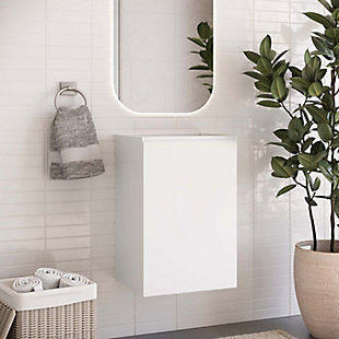 Vitality 18" Wall-Mount Bathroom Vanity, White, rollover