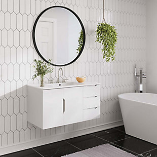 Vitality 36" Bathroom Vanity Cabinet (Sink Basin Not Included), White, rollover