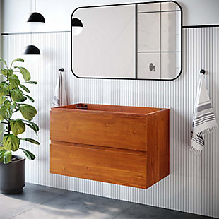 Scenic 36" Wall-Mount Bathroom Vanity Cabinet, Cherry/Walnut, rollover