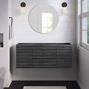 Render 48" Wall-Mount Bathroom Vanity Cabinet, Charcoal, rollover