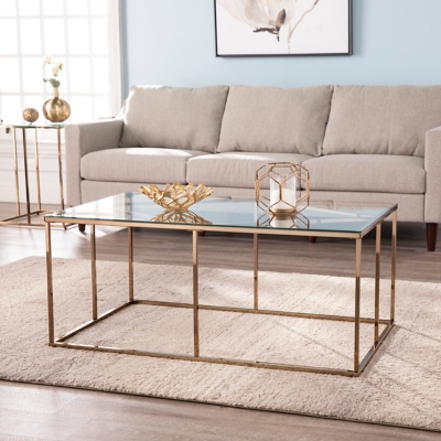 Southern Enterprises Furniture Derald Cocktail Table, Champagne Finish