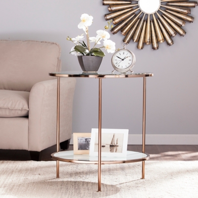 SEI Furniture Kennbeck End Table, Gold, rollover
