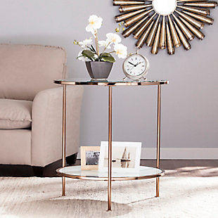 SEI Furniture Kennbeck End Table, Gold, rollover