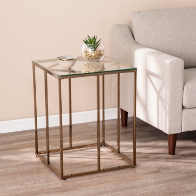 Southern Enterprises Furniture Derald Contemporary End Table, Champagne Finish