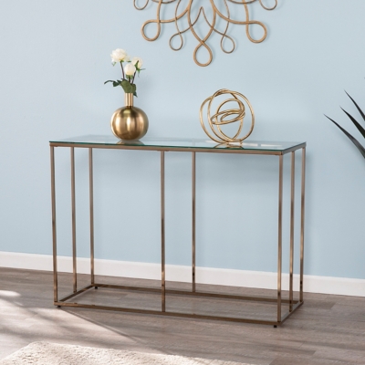 Southern Enterprises Furniture Derald Console Table, Champagne Finish