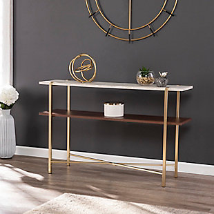 SEI Furniture Findlay Faux Marble Console Table with Storage, , rollover