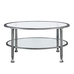SEI Furniture Renfro Round Cocktail Table, Silver, large