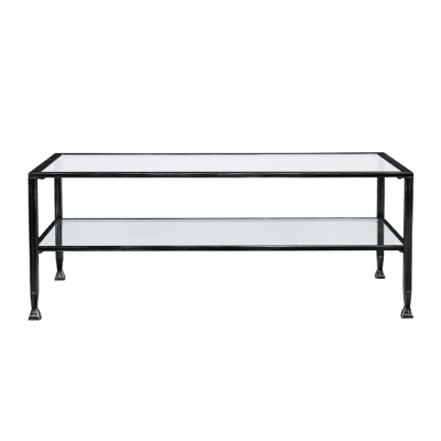 SEI Furniture Renfro Rectangular Open Shelf Cocktail Table, Black, large