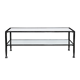 SEI Furniture Renfro Rectangular Open Shelf Cocktail Table, Black, large