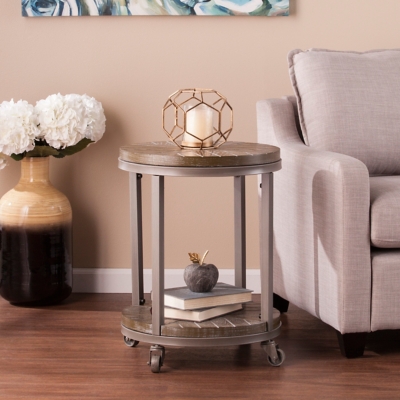 Southern Enterprises Furniture Canton End Table, Distressed Gray