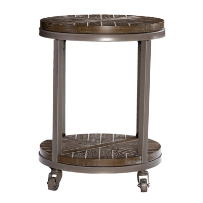 SEI Furniture Canton Urban Industrial Round End Table, , large