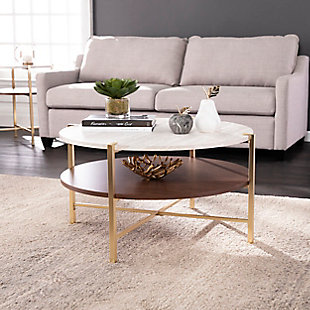 SEI Furniture Findlay Round Faux Marble Cocktail Table, , rollover