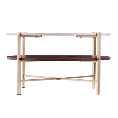SEI Furniture Findlay Round Faux Marble Cocktail Table, , large