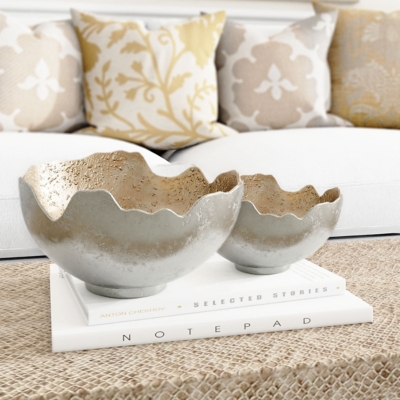 Aidey Decorative Bowl Set, Silver/Gold