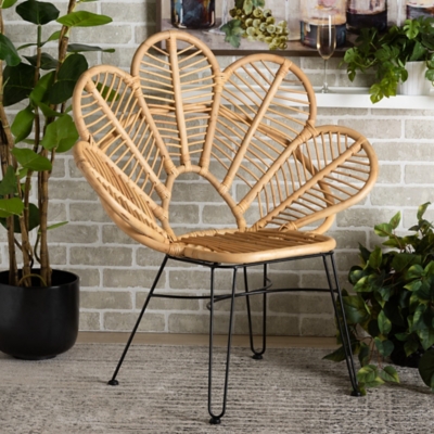 Baxton Studio Garan Rattan Accent Chair Ashley