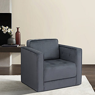 Martha Stewart Madrid 360 Degree Upholstered Swivel Chair, , rollover