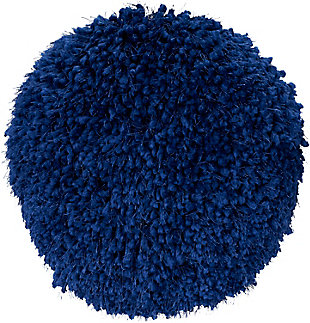 Mina Victory Shag Lush Yarn Indoor Throw Pillow, Blue Ink, large