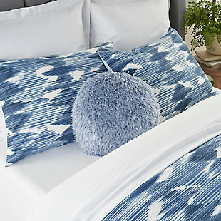 Mina Victory Shag Yarn Shimmer Indoor Throw Pillow, Light Blue, rollover