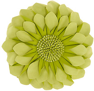 Mina Victory Sofia Suedette Flower Indoor Throw Pillow, Lime, large