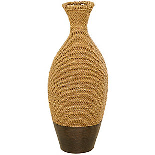 Bayberry Lane Seagrass Woven Floor Vase, Brown, large