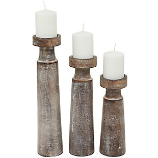 Bayberry Lane Mango Wood Candle Holder Set, , large