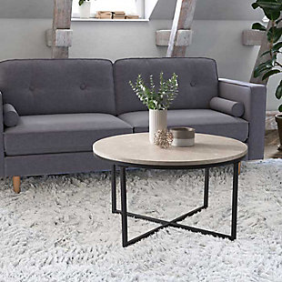 CorLiving Ayla Marbled Effect Coffee Table, Gray, rollover