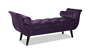 Jennifer Taylor Home Alma Tufted Flared Arm Entryway Bench, Purple, large