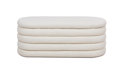 Jennifer Taylor Home Fuji 49" Upholstered Oval Storage Bench, , large