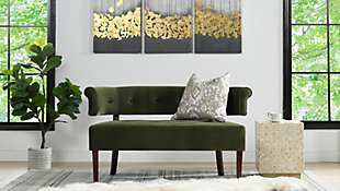 Jennifer Taylor Home Jared Roll Arm Tufted Bench, , rollover