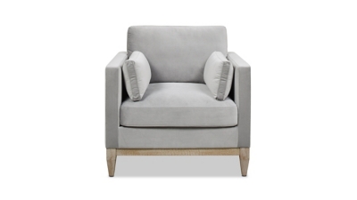 Jennifer Taylor Home Knox 36" Modern Farmhouse Arm Chair, Opal Gray, large