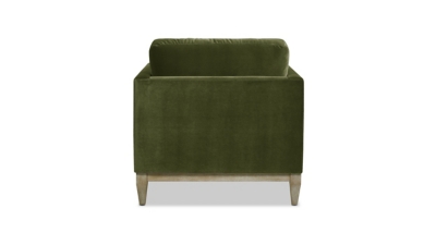 green velvet armchair from top/bottom angles; isolated on white