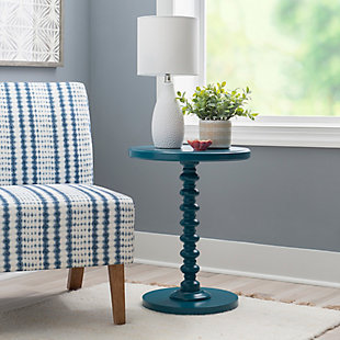 Linon Elina Side Table, Teal, rollover