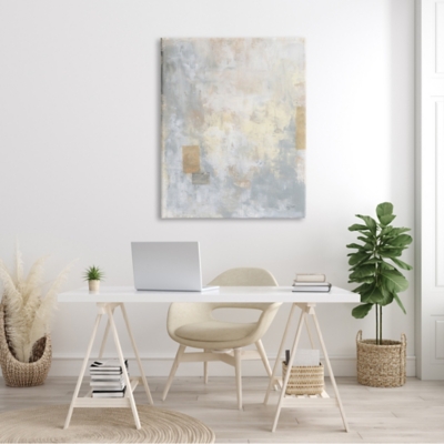 Modern Afternoon Abstract Painting Canvas Wall Art, Gray