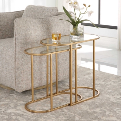 Exalted Living Nesting Accent Table, Gold, rollover