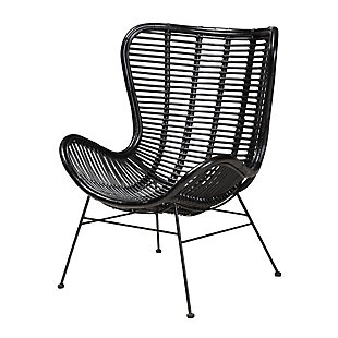 Baxton Studio Colorado Accent Chair, Black, large