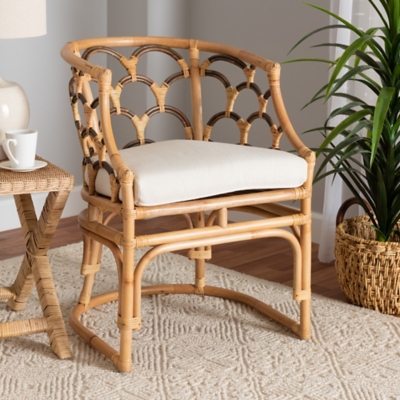 Baxton Studio Aster Rattan Armchair Ashley