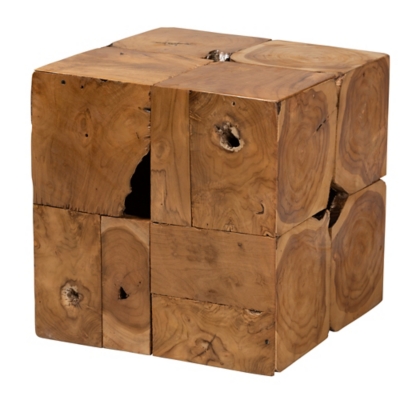 Baxton Studio Eldora Teak Root End Table, , large