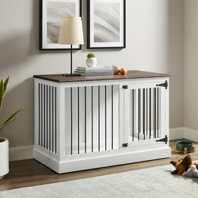 Winslow Small Credenza Dog Crate, White