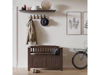 Simpli Home Acadian Small Entryway Storage Bench
