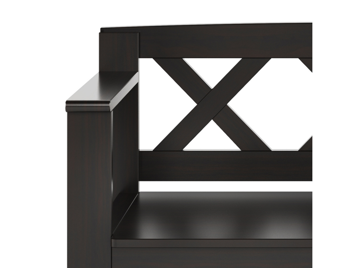 Simpli Home Amherst Small Entryway Storage Bench, Hickory Brown, large