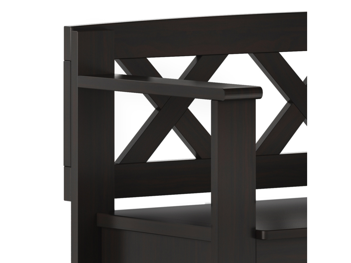 Simpli Home Amherst Small Entryway Storage Bench, Hickory Brown, large