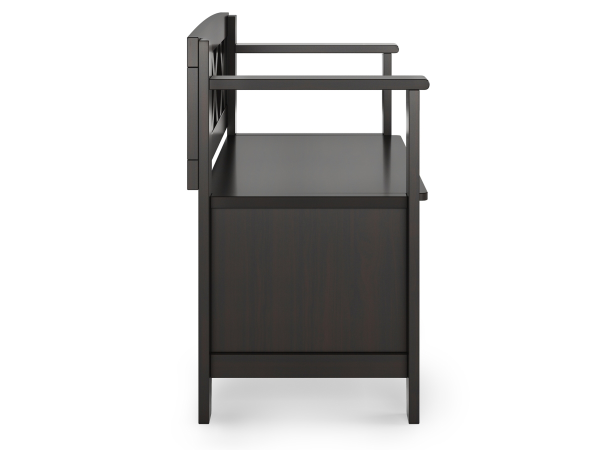 Simpli Home Amherst Small Entryway Storage Bench, Hickory Brown, large