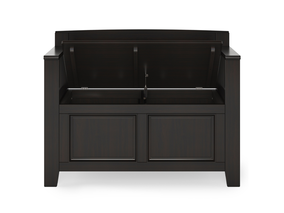 Simpli Home Amherst Small Entryway Storage Bench, Hickory Brown, large